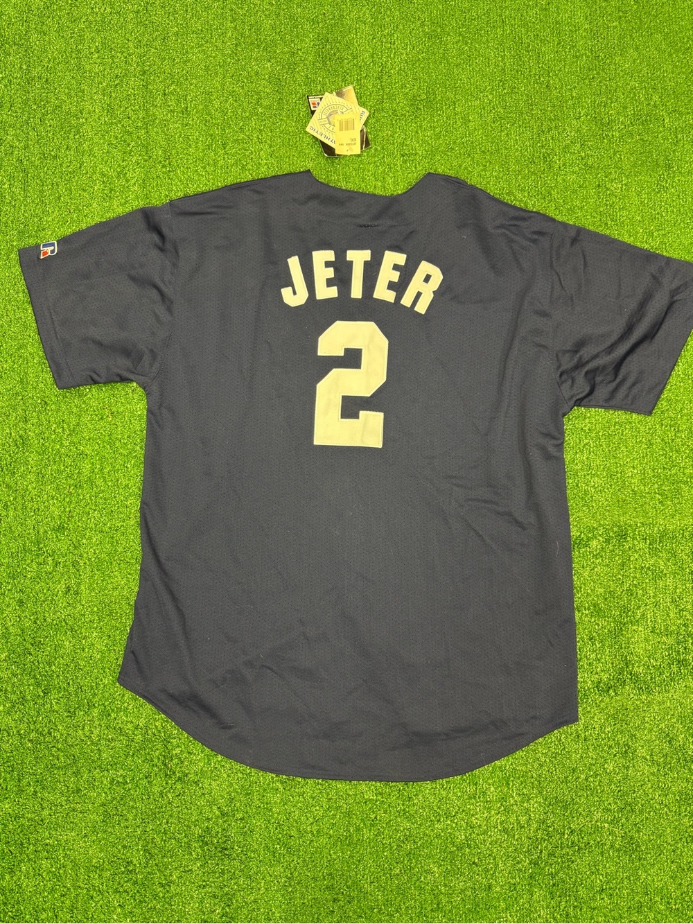 NWT New York Yankees Derek Jeter #2 Blue Jersey Men's Size XXL Russell Athletic - Picture 5 of 8